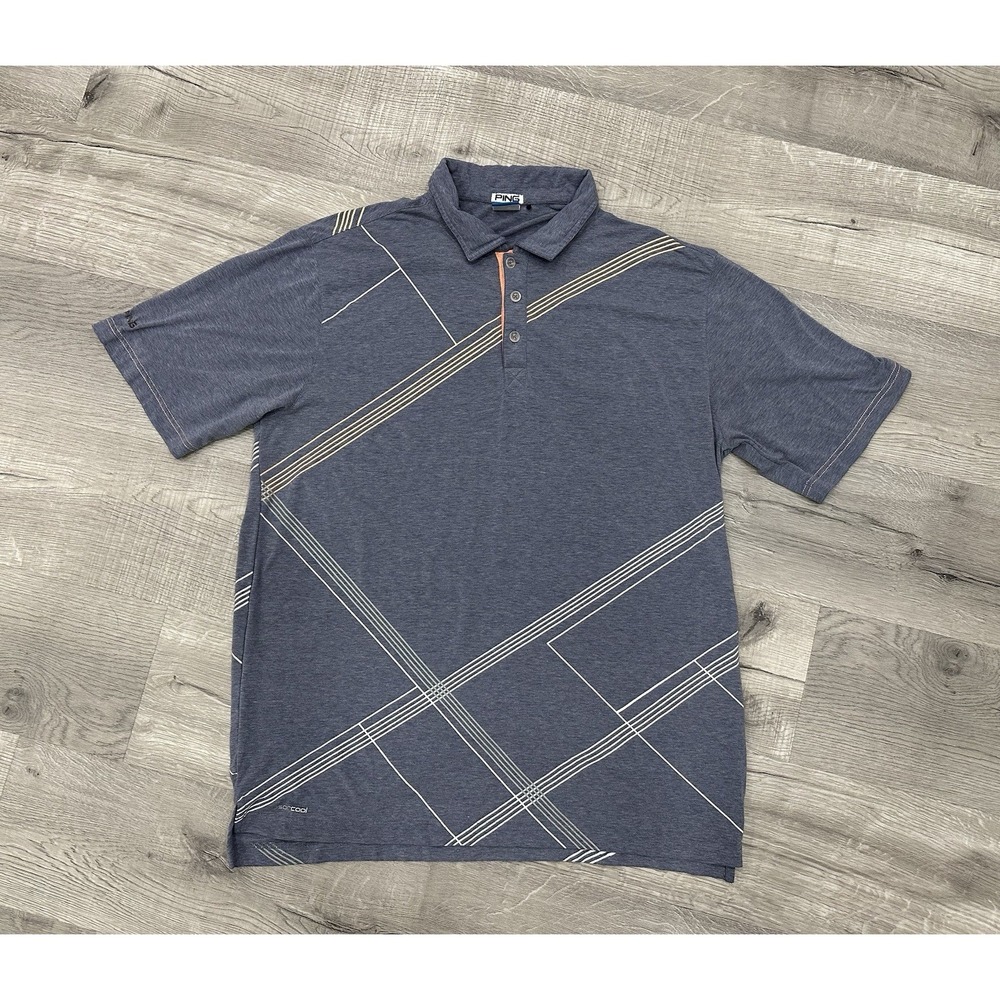 PING SensorCool Men's Gray Abstact Golf Polo Shirt Size Large